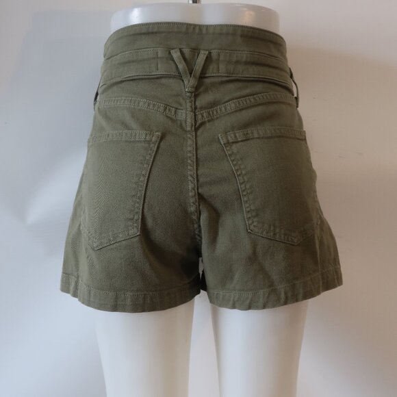 Womens Veronica Beard Jeans Green Front Pleat Shorts 27 - Picture 3 of 4